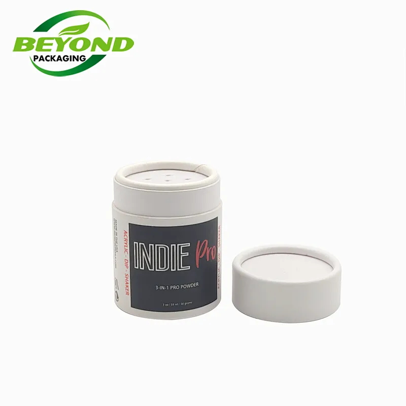 Round Shape Cardboard Custom Printed Powder Packaging Paper Tube Eco Friendly Cylinder Tubes With PVC Winder