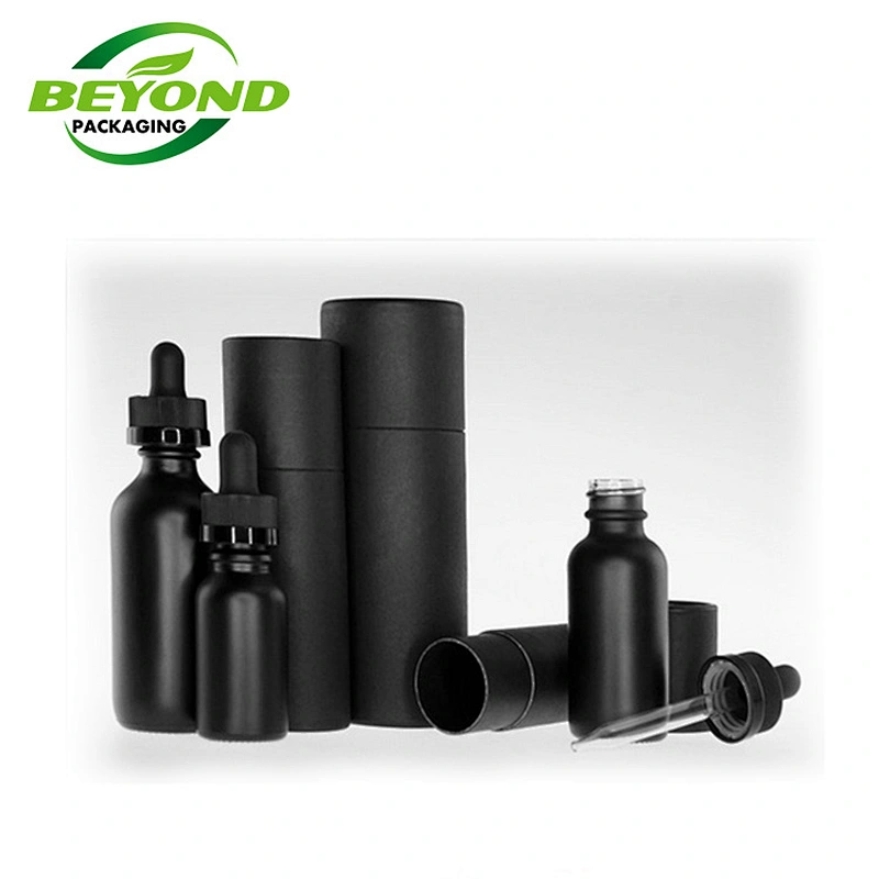 Customized Eco Friendly Cardboard Tube Cylinder Biodegradable Round Paper Boxes For Packaging Perfume Essential Oil Bottle