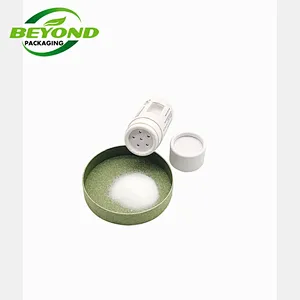 Canister empty round paper tube packaging art paper box with sifter powder packaging paper tube top shaker with sea salt