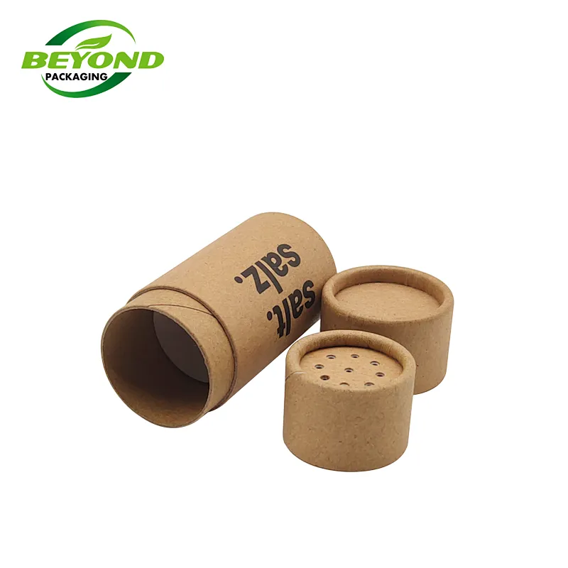 Customized Eco Friendly Circular Paper Tube Packaging Cylinder Kraft Paper Tube Powder Shaker Spice Cardboard Tube