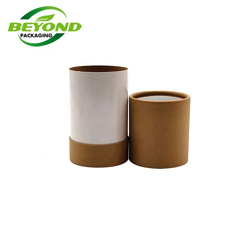 Wholesale Custom printing Clear PVC Window Brown Kraft Paper Tubes With Inner Tube Show Out Packaging