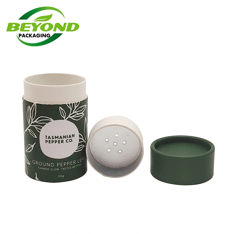 food grade kraft cardboard sugar seasoning salt top shaker lid paper tubes packaging bamboo spice tube container jars 15g