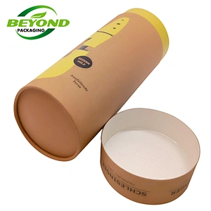 Custom ryco carton cylinder kraft paper round box empty biodegradable craft cardboard boxes packaging tubes