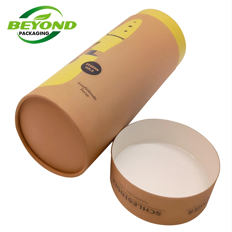 Custom ryco carton cylinder kraft paper round box empty biodegradable craft cardboard boxes packaging tubes
