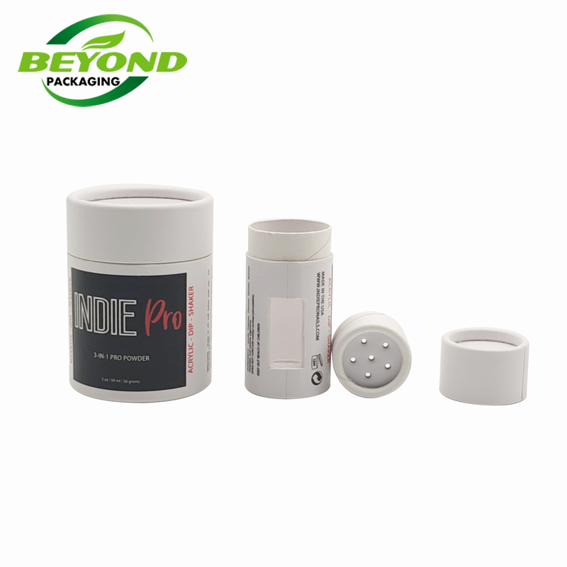 Round Shape Cardboard Custom Printed Powder Packaging Paper Tube Eco Friendly Cylinder Tubes With PVC Winder