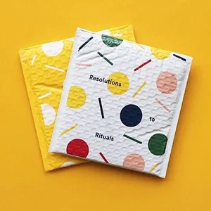 Biodegradable air padded bubble envelope custom logo print bubble mailers courier delivery package clothing shipping bags