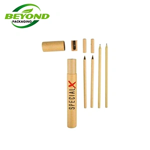 Recycled Kraft Core Wholesale Custom Printing Cardboard Cylinder Pen Pencil Packaging Storage Box