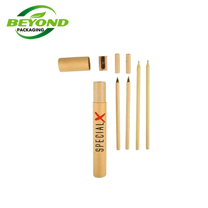 Recycled Kraft Core Wholesale Custom Printing Cardboard Cylinder Pen Pencil Packaging Storage Box