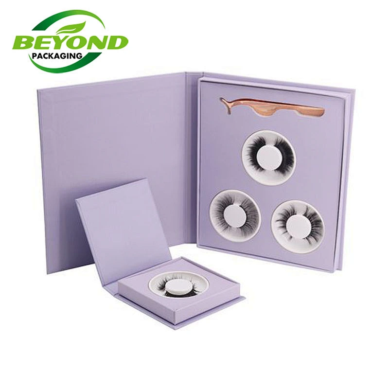 Luxury High Quality Cardboard Custom Printed Eyelash Packaging Box Empty Magnetic Closure Boxes Make Your Own Eyelash Box