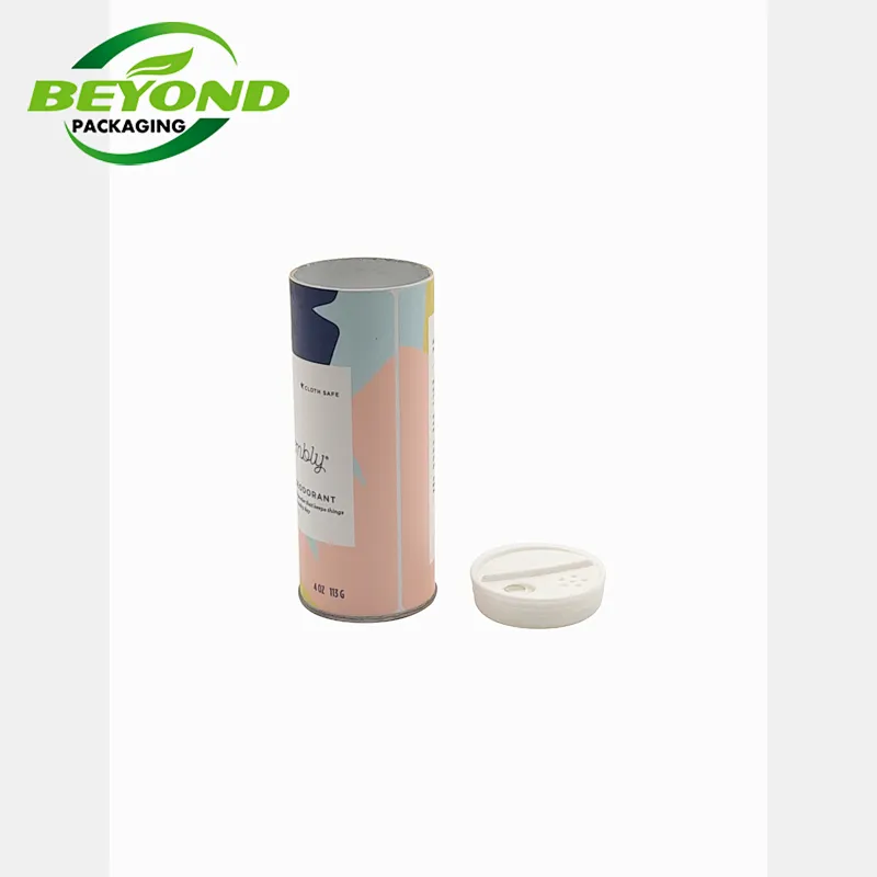 Eco cardboard food grade paper tube with salt paper tube packaging Kraft paper tube spice powder packaging with plastic shaker