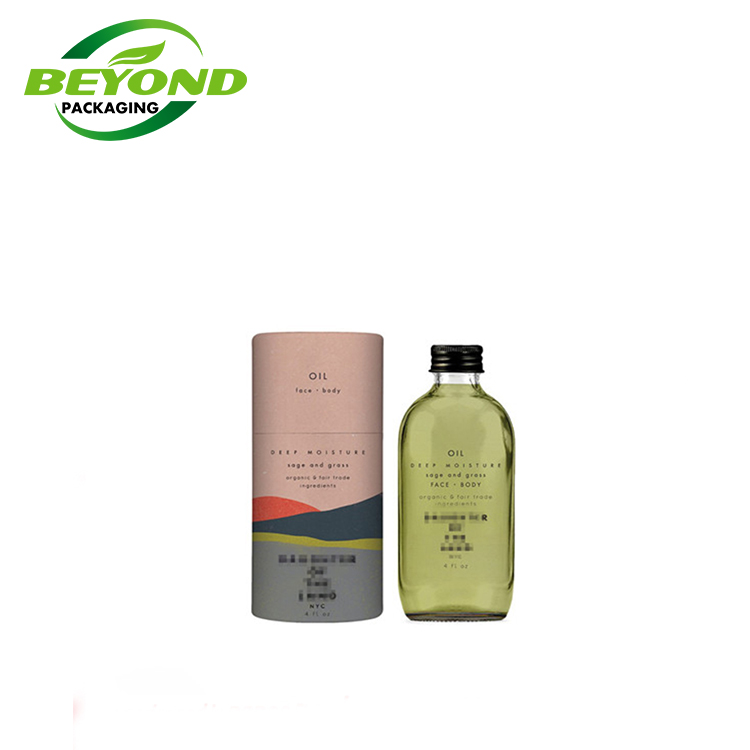 Customized Eco Friendly Cardboard Tube Cylinder Biodegradable Round Paper Boxes For Packaging Perfume Essential Oil Bottle
