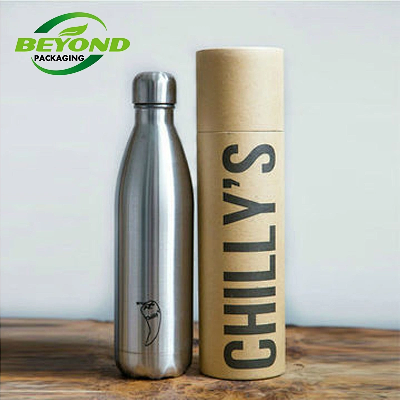 Reusable Customized Custom Printing Kraft Material Guangdong Supplier Cylinder Round Tube Paper Box For Cocktail Bottle Packing