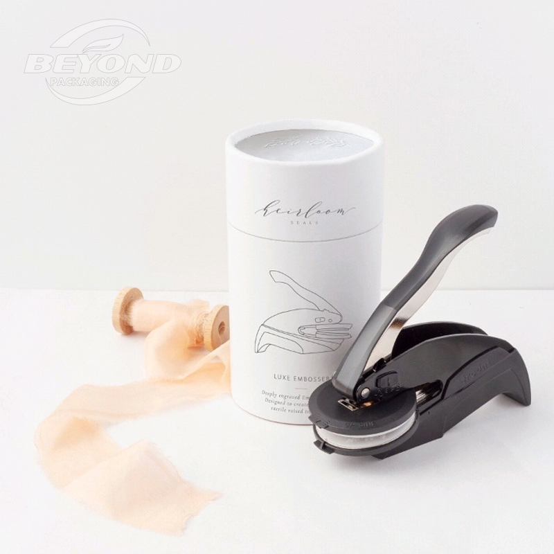 White kraft paper tube round canister recyclable cylinder gift box for cosmetic packaging