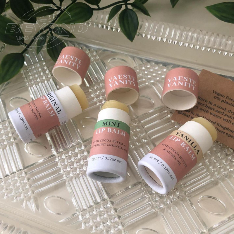 Customized Eco Friendly Paperboard Container Deodorant Lip Balm Skincare Type Push Up Paper Tube Packaging