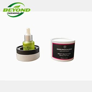 Customized Size Luxury Frosted Essential Oil Dropper Bottle With Cosmetic Cylinder Packaging Paper Box
