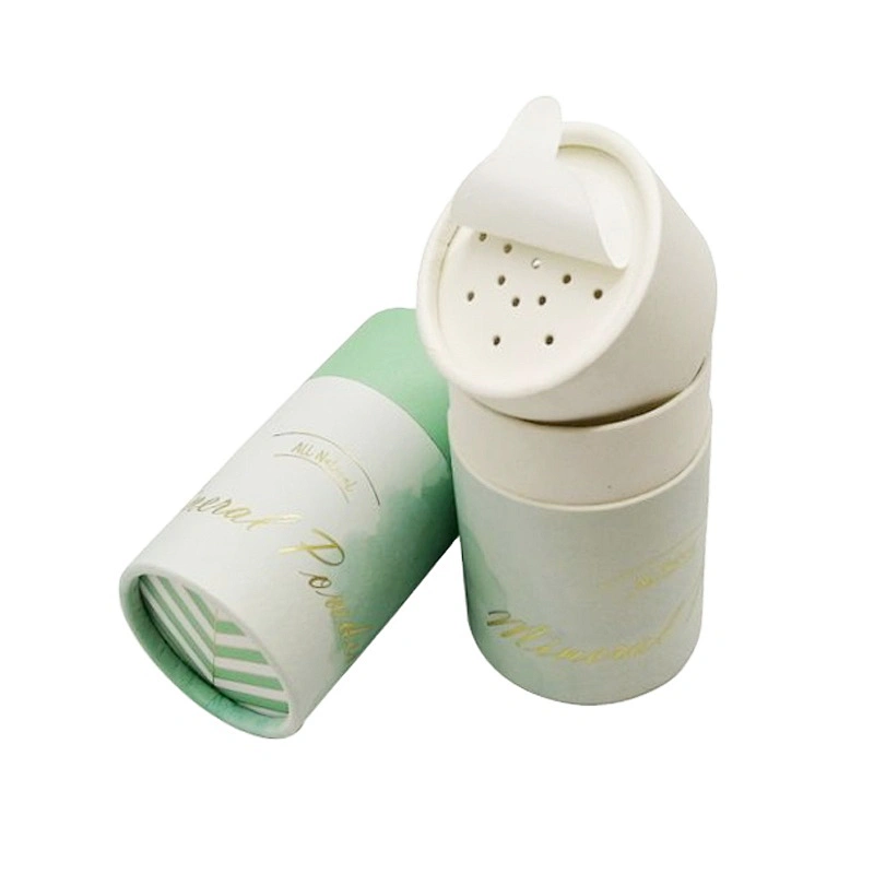 eco friendly kraft cardboard paper tube packaging top shaker herbs spices jars with bamboo material lid