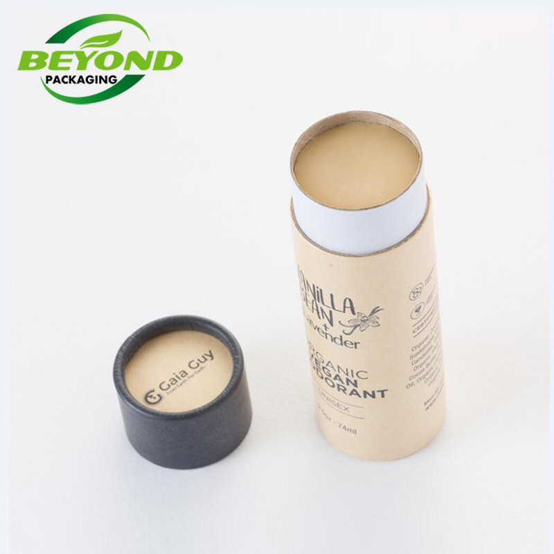 Customized 100% Biodegradable Cosmetic Push Up Paper Tube Eco Friendly Tube Packaging For Deodorant Lip Balm Solid Perfume