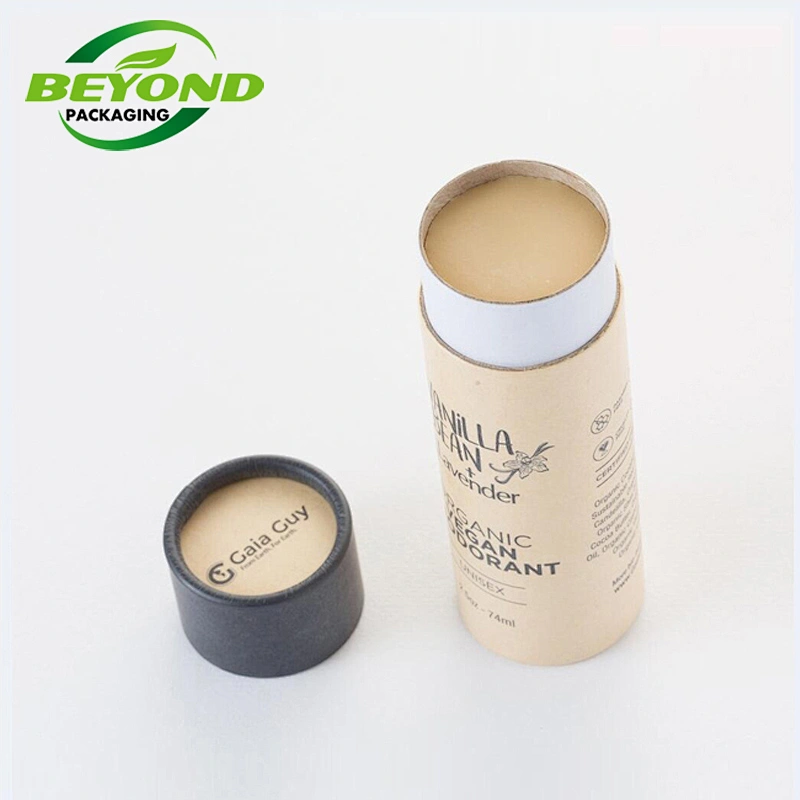 Customized 100% Biodegradable Cosmetic Push Up Paper Tube Eco Friendly Tube Packaging For Deodorant Lip Balm Solid Perfume