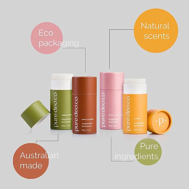 Custom Brand Design Eco Friendly Kraft Cardboard Lip Balm Deodorant Stick Container Packaging Push up Paper Tube