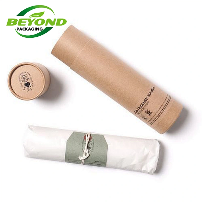 Eco Friendly High Quality Popular Kraft Paper Tube Clothing T-shirt Packaging With Custom Printing