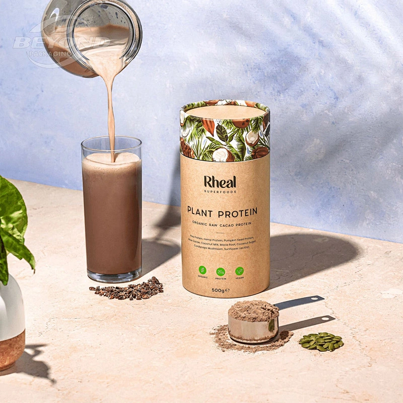 Customized Recyclable Food Grade Cardboard Cylinder Container Kraft Paper Tube Packaging Round Boxes