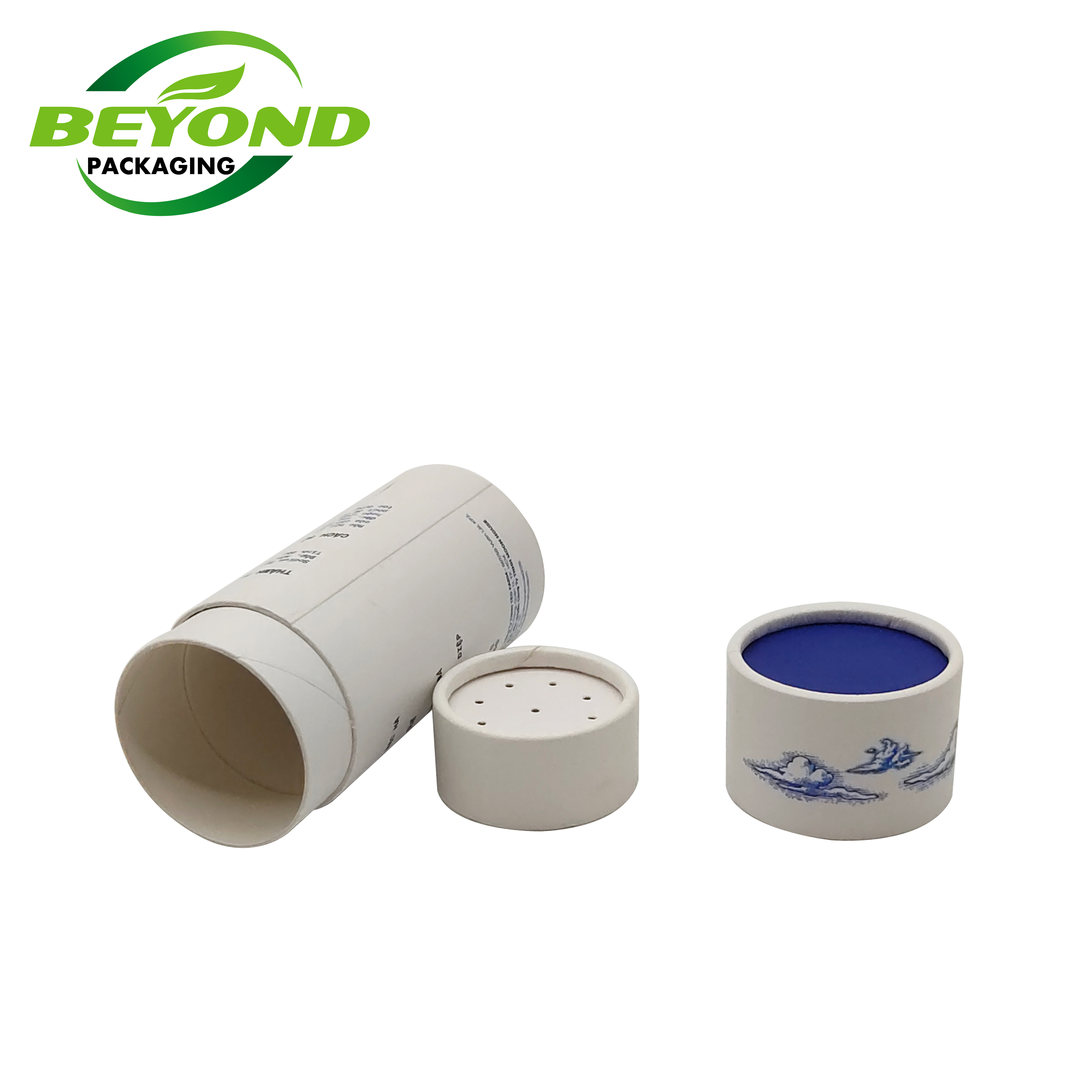 Kraft Paper Custom Printing Eco Sea Salt Powder Food Packaging Cardboard Empty Paper Tube with Top Shaker/Sifter
