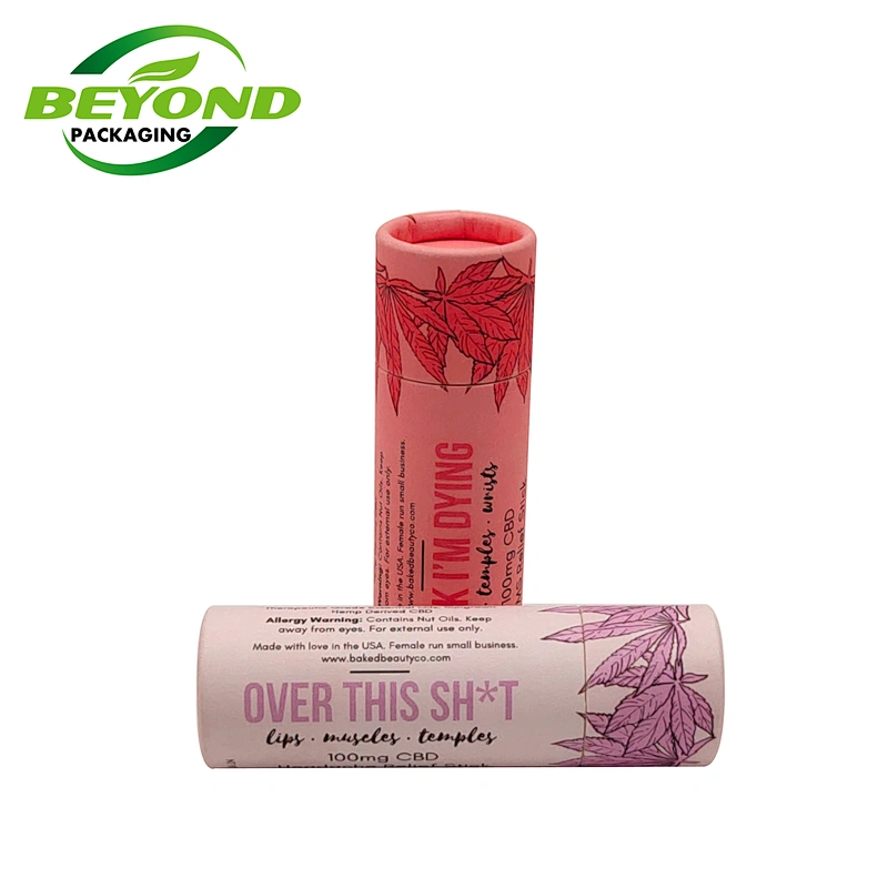 Customized 100% Biodegradable Recoverable Packaging Push Up Deodorant Stick Containers Lip Balm Paper Tube