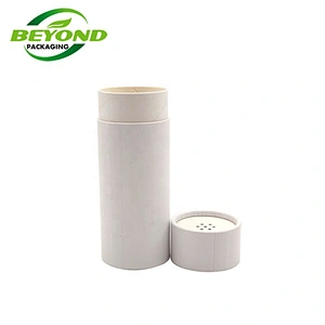 Custom Printing Food Grade Salt Powder Packaging Rolled Edge Paper Tube With Cardboard Shaker