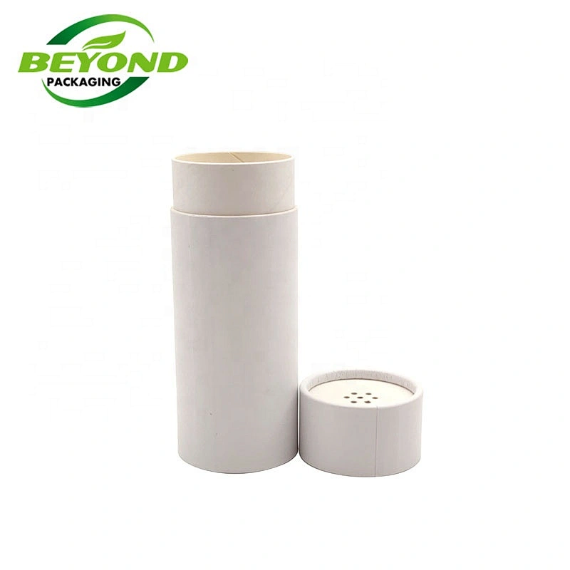 Custom Printing Food Grade Salt Powder Packaging Rolled Edge Paper Tube With Cardboard Shaker