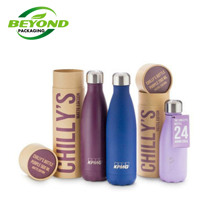 Reusable Customized Custom Printing Kraft Material Guangdong Supplier Cylinder Round Tube Paper Box For Cocktail Bottle Packing
