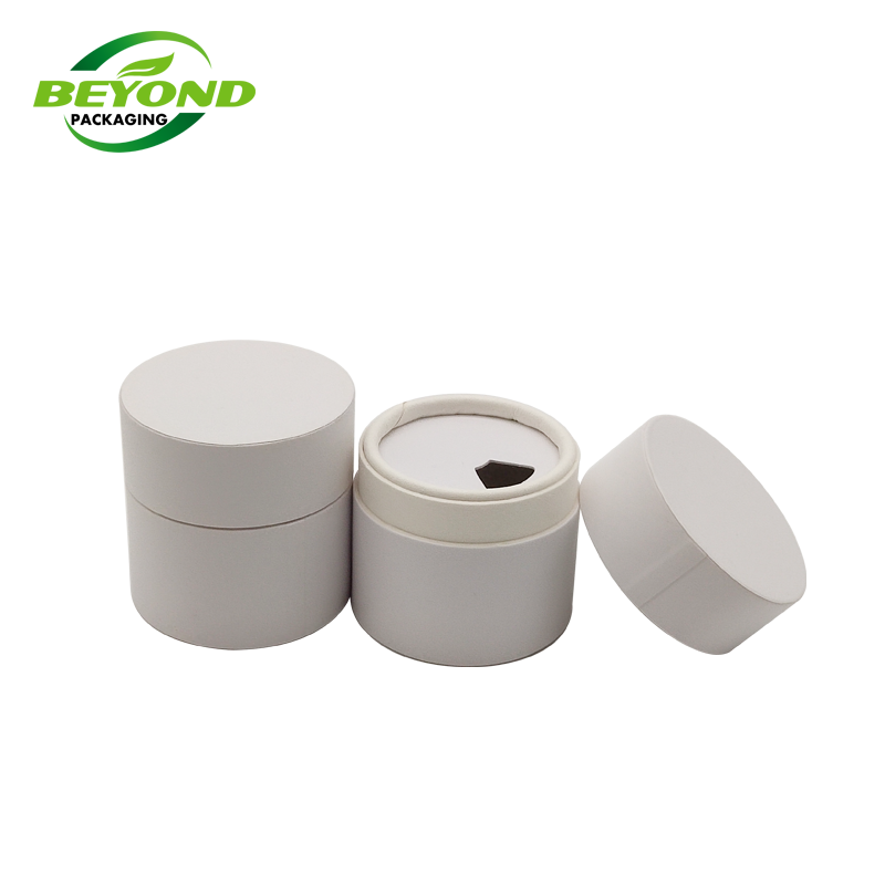 Flat White Round Kraft Paper Cylinder Box For Powder Dry Shampoo Packaging Paper Tube With Shaker