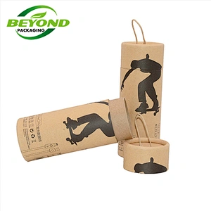 factory custom CMYK printing gift box biodegradable brown kraft cardboard paper tubes packaging for clothing