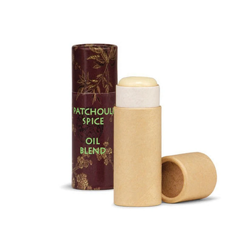 Customized Design Biodegradable Lip Balm/Lip Gloss Wax Paper Inside Push Up Round Paper Tube Packaging