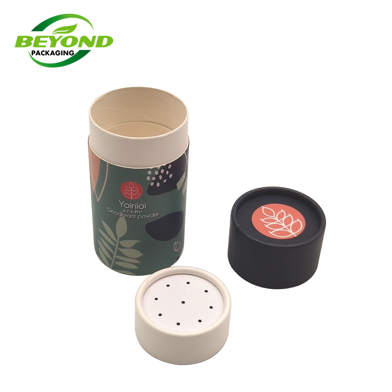 Customized Printing Eco Friendly Cardboard Top Shaker Kraft Paper Tube With Sifter Spice Bath Salt Packaging For Powder