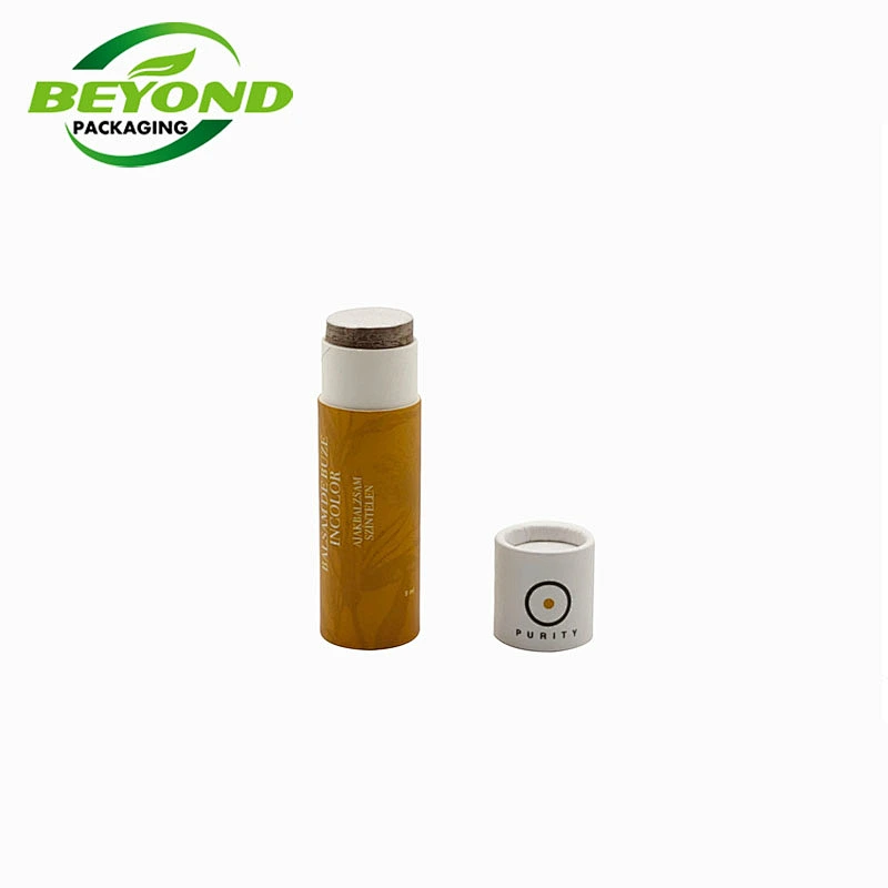 Customized Eco Friendly Paperboard Container Deodorant Lip Balm Skincare Type Push Up Paper Tube Packaging