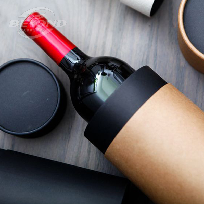 Customized Kraft Cardboard Fancy Water Bottle Paper Tube Packaging Round Box/Wine Jar/ Wine Cup Paper Tube