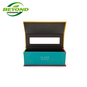 Wholesale Luxury Custom Design Colorful Cardboard Magnetic Closure Gift Small Box For Macaron Packaging With  Clear Lid Window