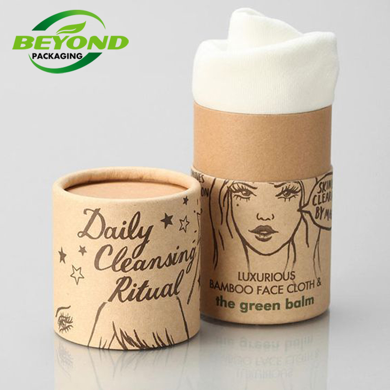 Biodegradable Custom Paper Craft Tube Packaging Recycled Eco Brown Cardboard Round Box for Packaging T shirt