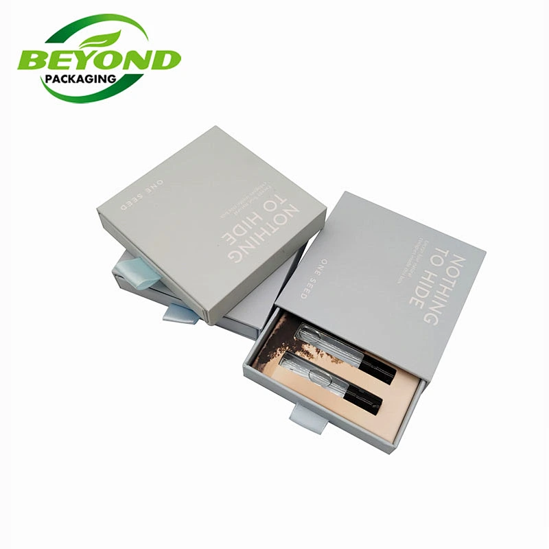 High Quality Eco Friendly Rigid Cardboard Drawer Sliding Box Custom Logo Printed Perfume Bottles Packaging Box With Ribbon
