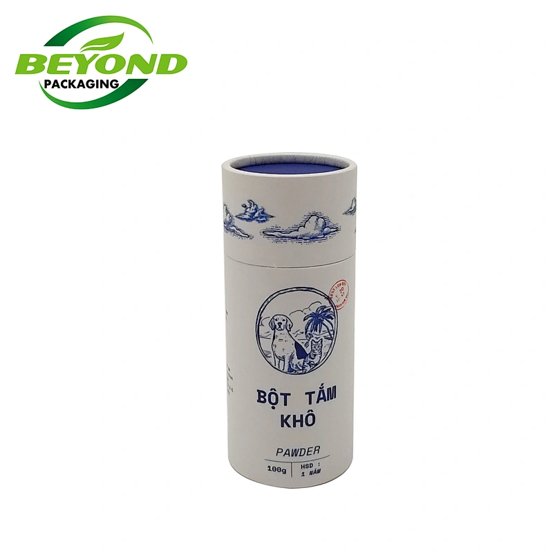 Kraft Paper Custom Printing Eco Sea Salt Powder Food Packaging Cardboard Empty Paper Tube with Top Shaker/Sifter