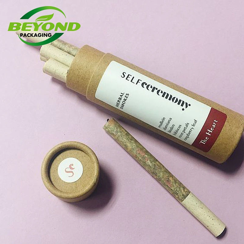 Eco Friendly Custom Kraft Paper Round Disposable Boxes Custom Printed Natural Cylinder Tube For Forks Packaging