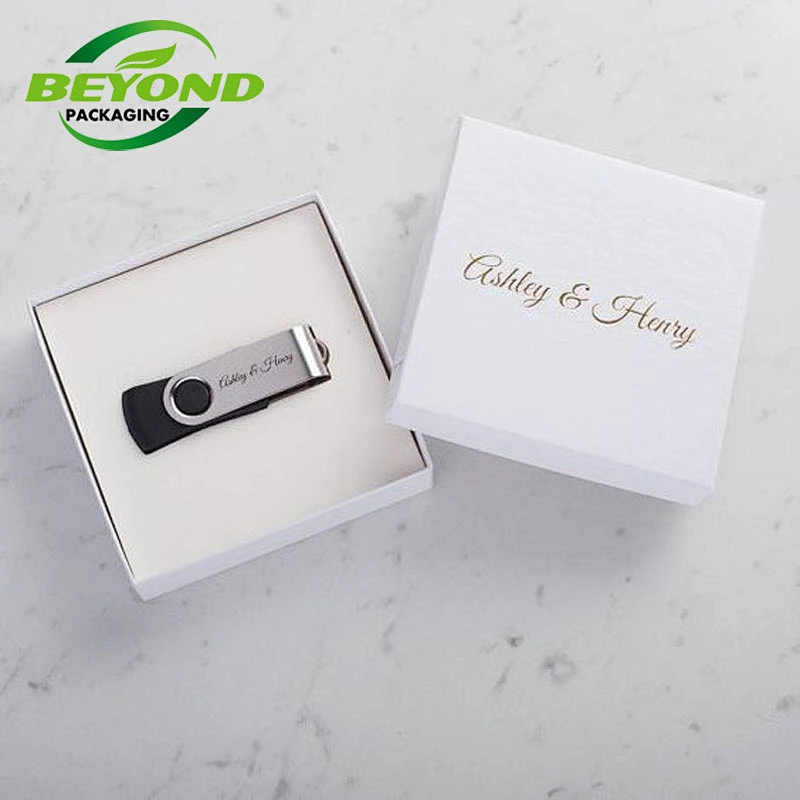 Custom Design Kraft Cardboard Square Paper Box Base and Lid Box For Electronic Project U Disk Product