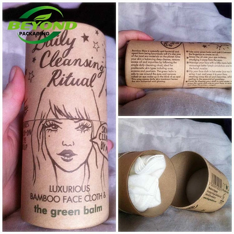Eco Friendly High Quality Popular Kraft Paper Tube Clothing T-shirt Packaging With Custom Printing