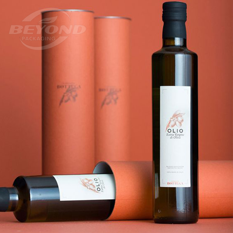 Custom Printing Eco Friendly Food Grade Cardboard Cylinder Craft Round Paper Tube For Wine Bottle Packaging