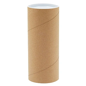 Biodegradable cardboard shipping tube mailing poster packaging tube round box brown paper kraft tube white plastic lid