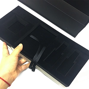 Customized Luxury Cosmetic Jewelry Paper Cardboard Packaging Black Magnetic Closure Goft Box