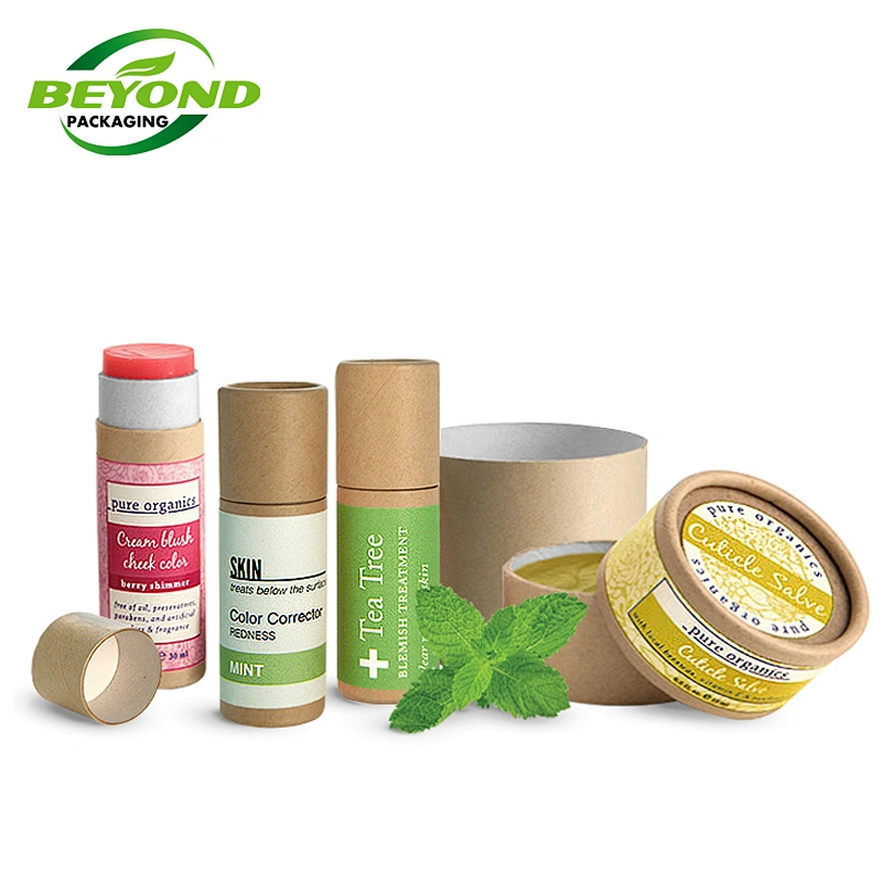 wholesale custom design eco packaging oil proof jar white cardboard 2mm kraft paper tube cosmetic for 100ml body cream butter