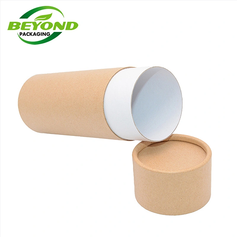 Biodegradable Brown Kraft Paper Plain Cylinder Box Recycled Carton Tube Eco Friendly Paper Core Tube Towel Packaging