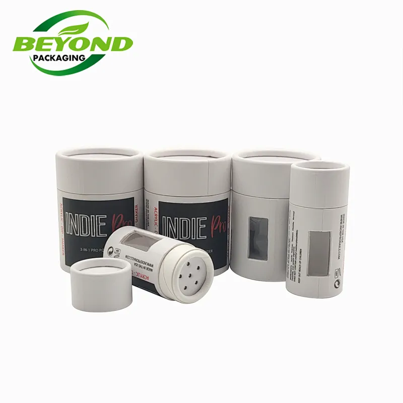 Biodegradable Food Kraft Paper Tube Round Packaging Oil Proof Lined Cardboard Shaker Paper Tube For Spice Powder