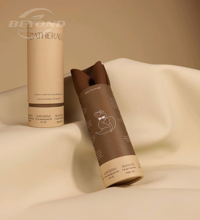 Custom Logo Biodegradable Cardboard Cylinder Paper Tube For Clothing Jeans Underwear T-Shirt Packaging